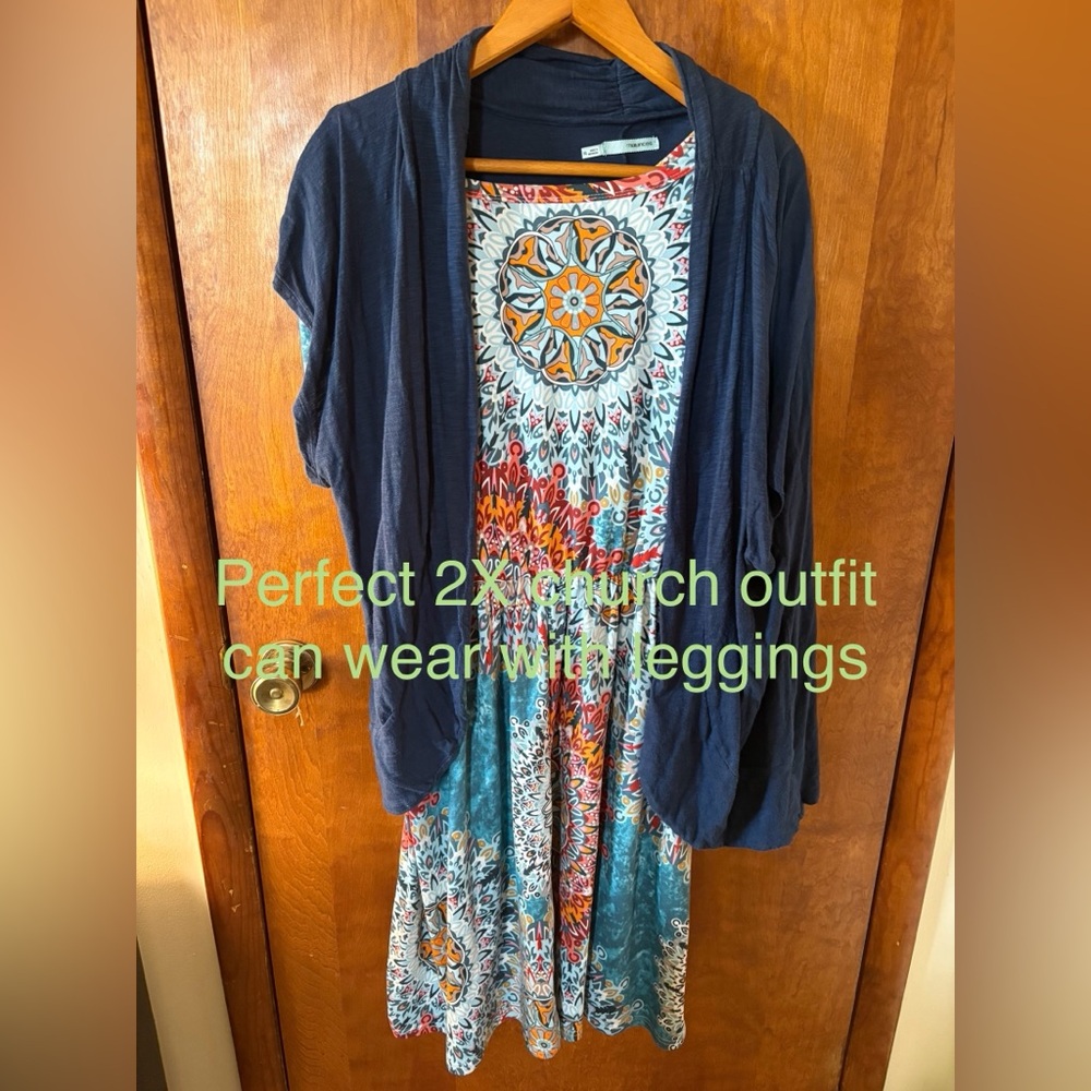 Super cute Maurices, shrugand knee length dress both xxl